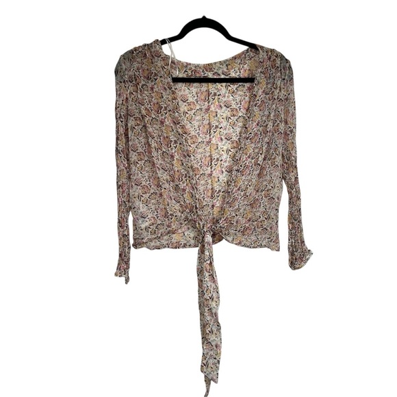 Ba&sh Women’s Floral Tie-Front Blouse Style Danny Size 0 or US size 4 - Picture 1 of 10